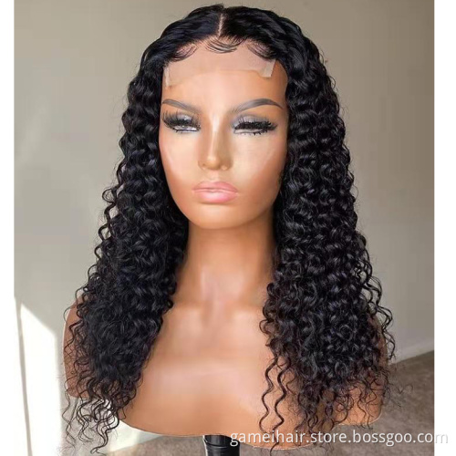 wholesale Perruque 180% Density Natural Color Bleached Knots Brazilian Remy Jerry Curly swiss transparent hd  Lace Closure Wig
